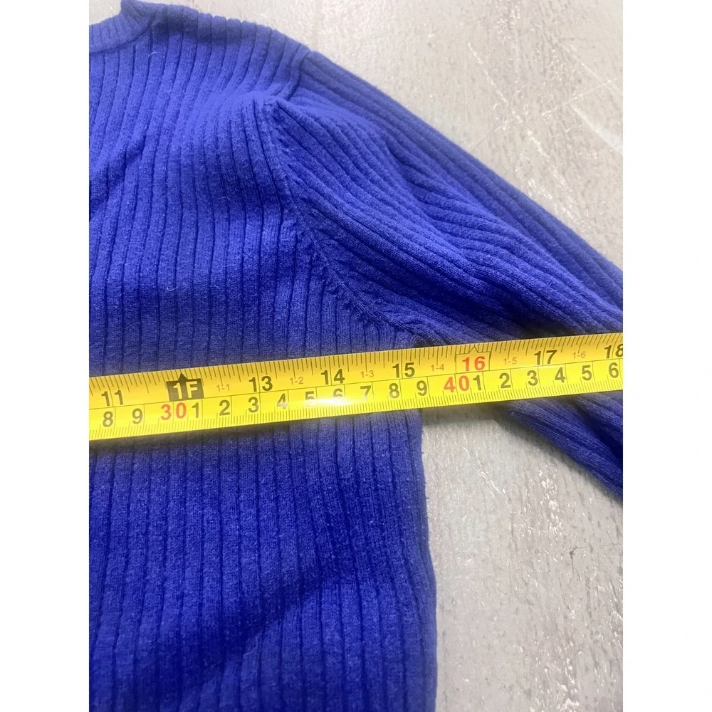 Great‎ Northwest Indigo Sweater Womens L Blue Ribbed Warm Wear Cozy Knit Winter